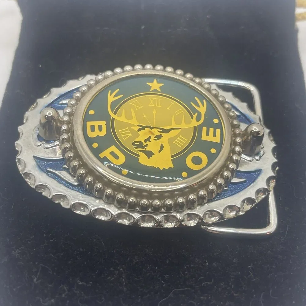 Vintage Benevolent Protective Order Of The Elks Belt Buckle Silver Tone BPOE